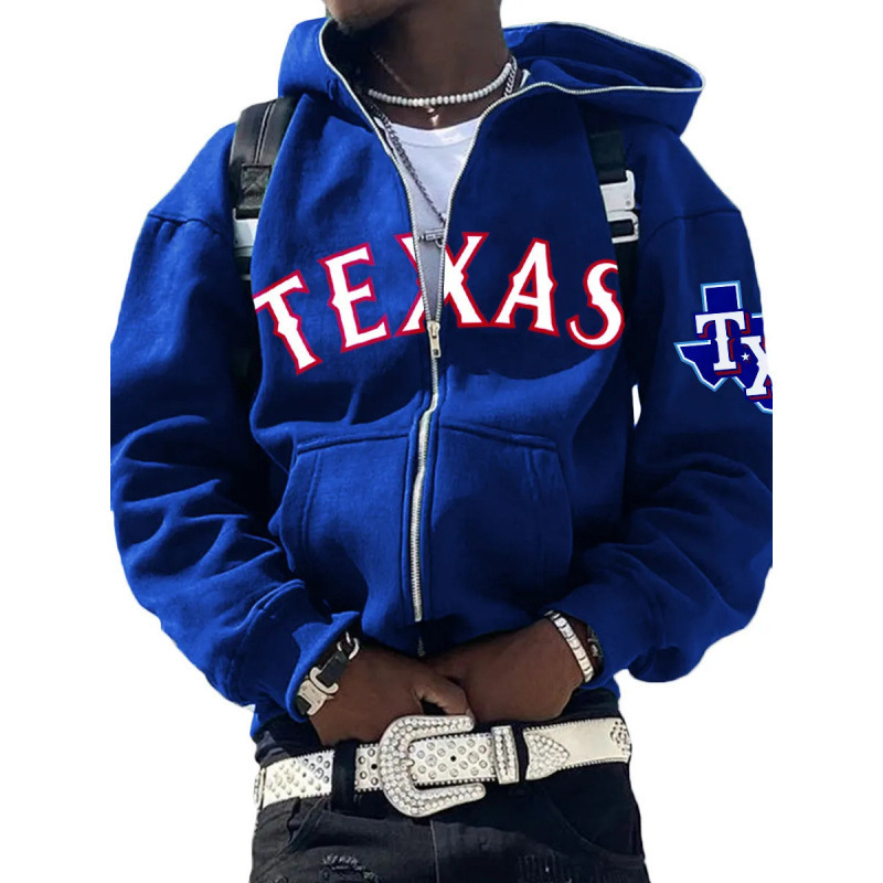 New Hooded Sweatshirt Men's Digital Printing Trendy Brand Ins Versatile Sports Tops Loose Casual Hoodie Jacket