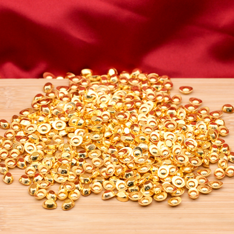 Chinese Ingot Sand Gold Small Ingot Artificial Mini Gold Bar Metal Crafts Jewelry Accessories Cornucopia Decorations