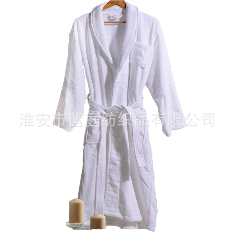 Five-star Hotel Bathrobe Absorbent Thick Cotton Cut Velvet Nightgown Homestay Hot Spring Cotton Towel Material Bathrobe