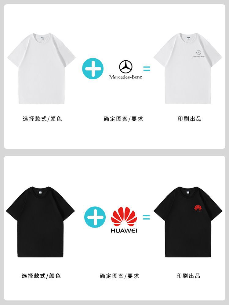 Cross-border European code cotton T-shirt overalls short sleeve custom printed logo advertising cultural shirt custom-made group clothing wholesale