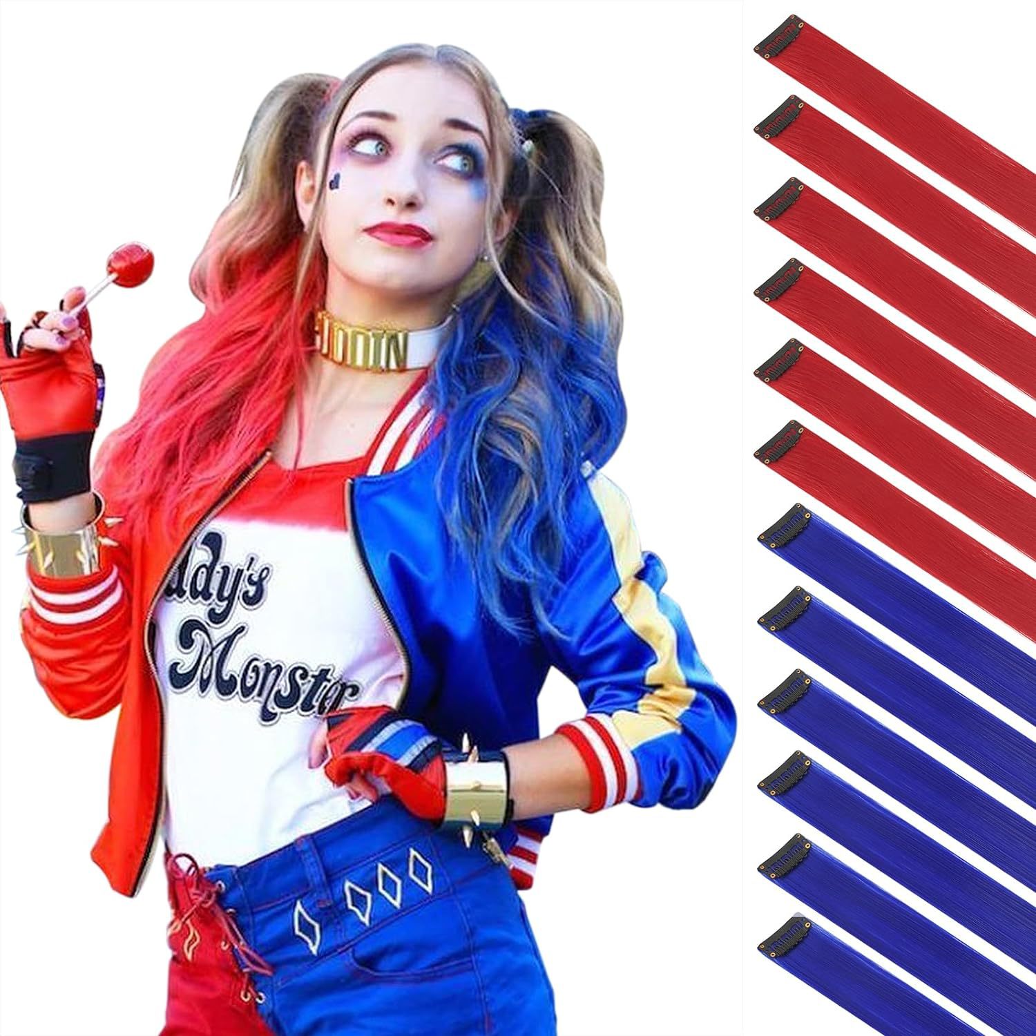 Цветной волос висячий ухо волосы краска прямые волосы кусок однородный парик цвет прямые волосы парик кусок