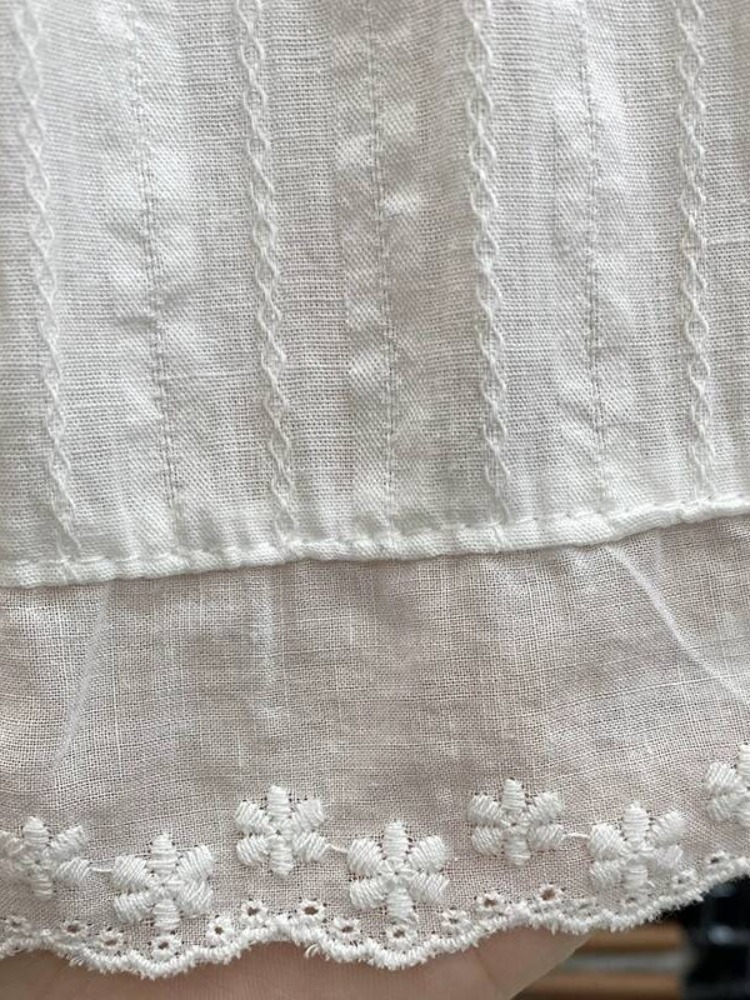 Gentle Style Sweet Lace Edge White Skirt 2025 Summer New Slimming Hierarchical Cake A- Line Long Dress