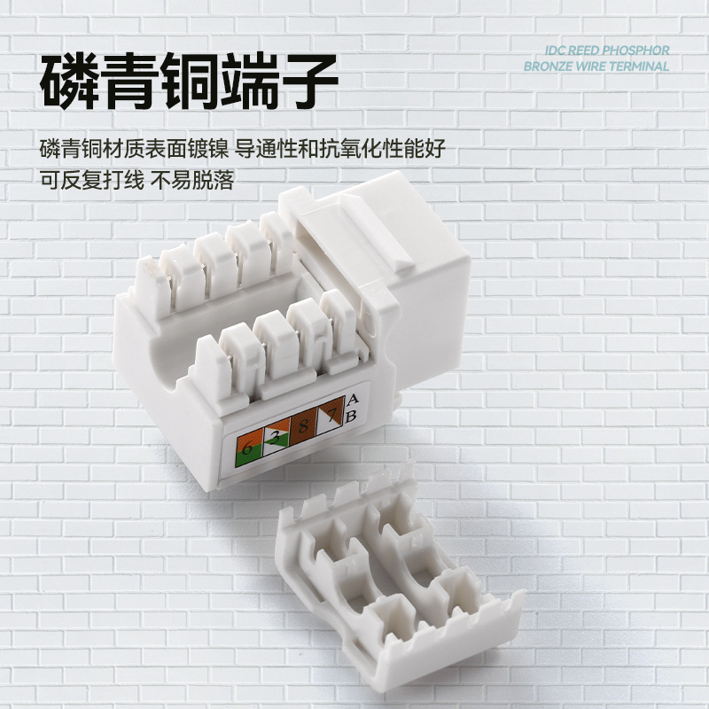 Small Bird Type 90 Degree Category 5E Category 6 Unshielded Network Information Module Rj45 Cat6 Cat5E