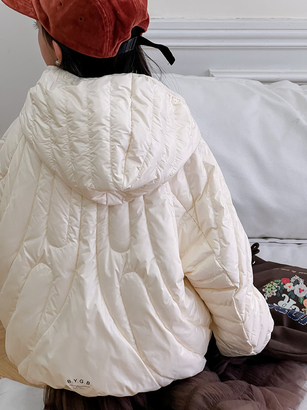 New Autumn and Winter Children's down Jacket, 90% Down, Ribbed Style, Hooded, Unisex Children's Clothing, Korean Design, down Warm Coat