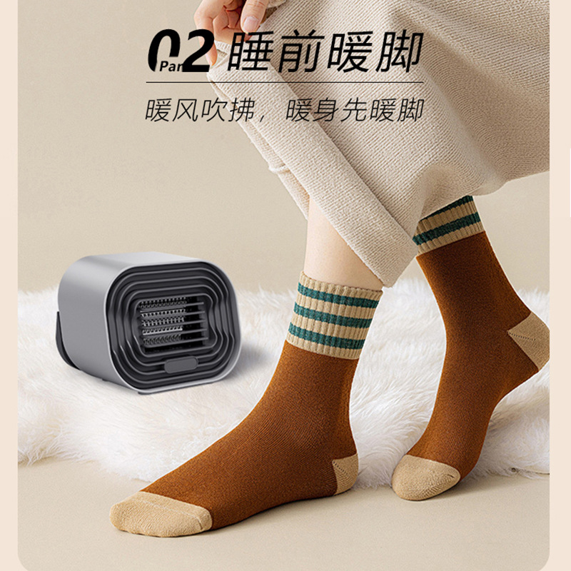 Mini Desktop Warm Air Blower Household Portable Heater Bedroom Small Electric Warmer Machine Silent Air Circulation Fan