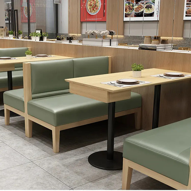 Simple Cafe Sofa Canteen Dining Bar Table and Chairs Theme Restaurant Milk Tea Shop Dessert Shop Western Restaurant Booth Sofa