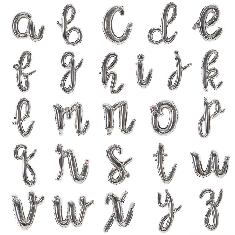 18-inch lowercase letter A- Z aluminum film balloon proposal confession hundred natural day decoration cursive letter balloon factory wholesale