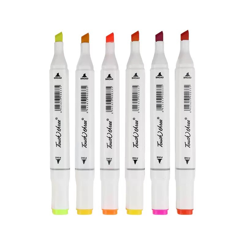 Oil-Based White Marker Set 24/36/60 Colors Square Barrel Marker Pen Box Set for Students Anime Hand-Drawn Coloring Pens