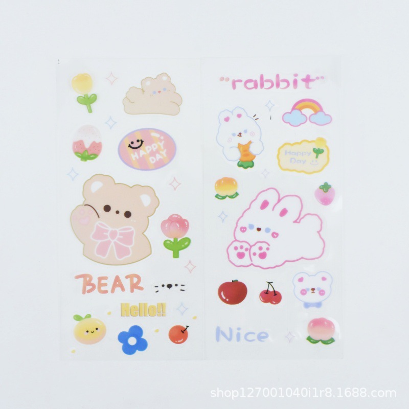 Cute Cartoon Hand Account Sticker Children's Hand Account Sticker PVC Goo Card suit Optional DIY Sticker Traceless Decorative Sticker