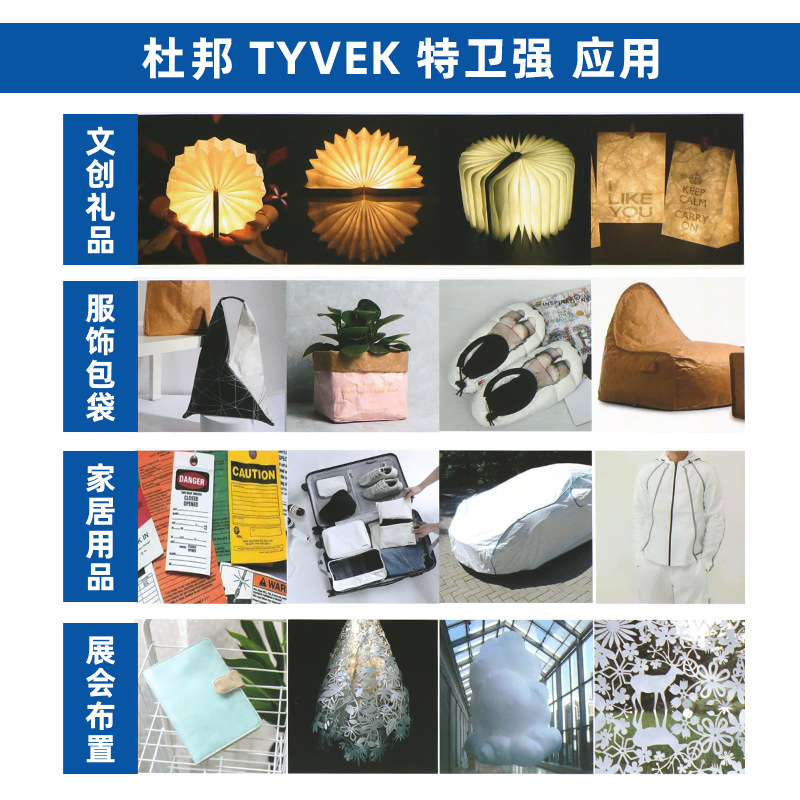 Yingming Dupont Paper Dyed 1056D Non-Woven Fabric 1070D Environmentally Friendly Waterproof Tear-Resistant Handbag Light Box Fabric