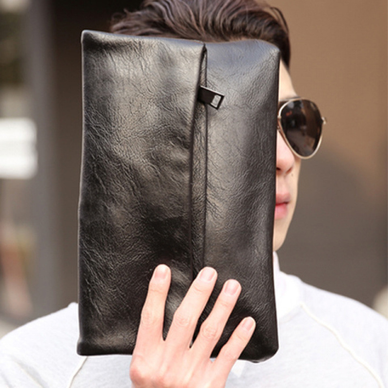 Korean Style Trendy Men's Clutch Bag Men's Folding Clutch Bag Trendy Clutch Bag Men's Casual Business Clutch IPAD Bag
