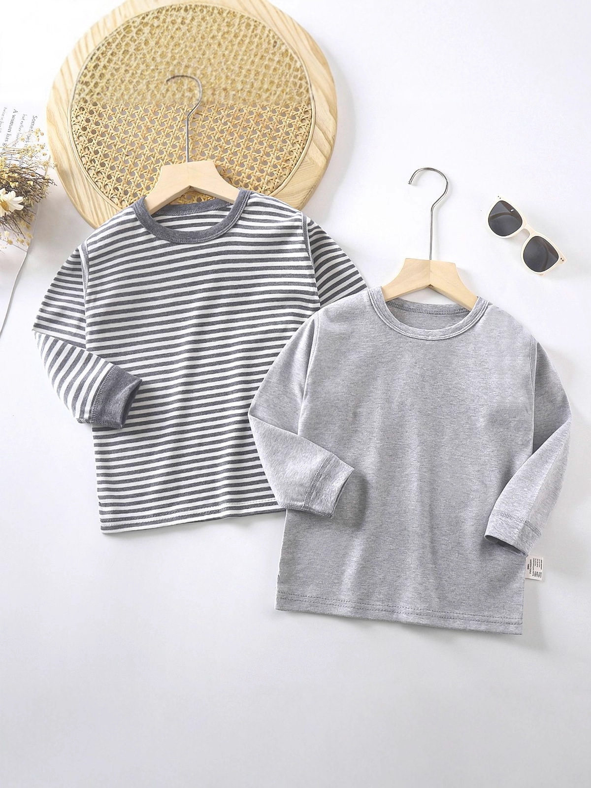 Export quality spring and autumn children's sanding boneless 40 pure cotton autumn clothing line clothing home clothing big children's pajamas base