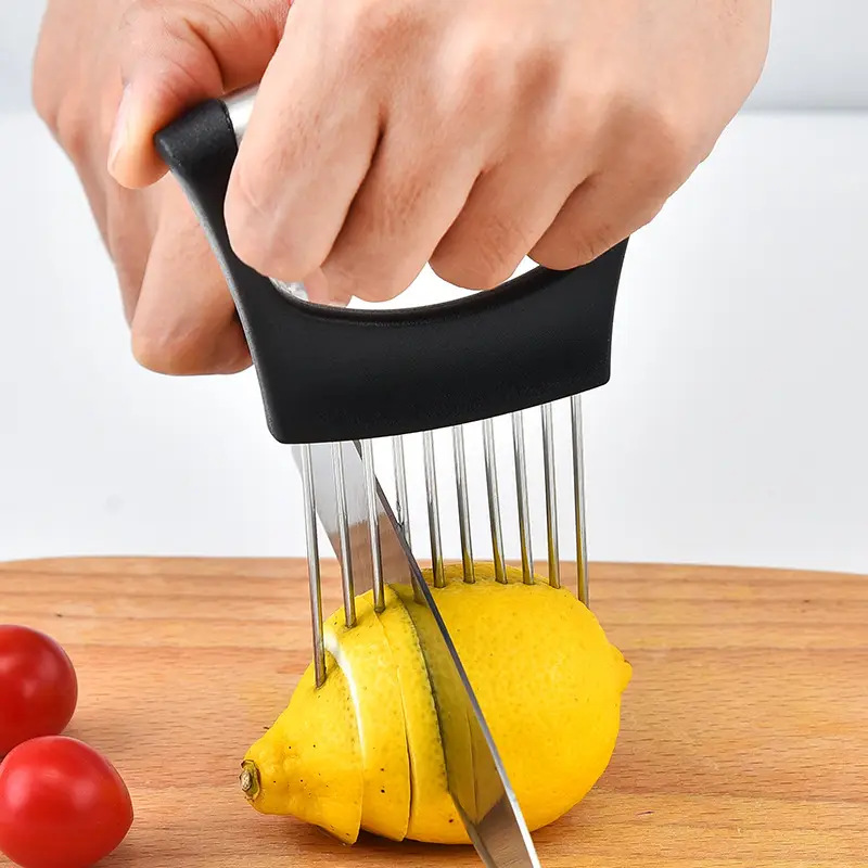 Stainless Steel Onion Needle Slicer Pine Needle Meat Tenderer Vegetable Cutting Kitchen Gadget Onion Insert Slicing Holder