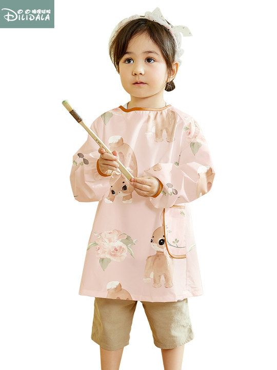 Baby Eating Bib, Kidsren's Food Supplement Coverall, Waterproof and Anti-Dirty Baby Long-Sleeved Apron, Protective Clothing, Summer Rice Pocket for Painting