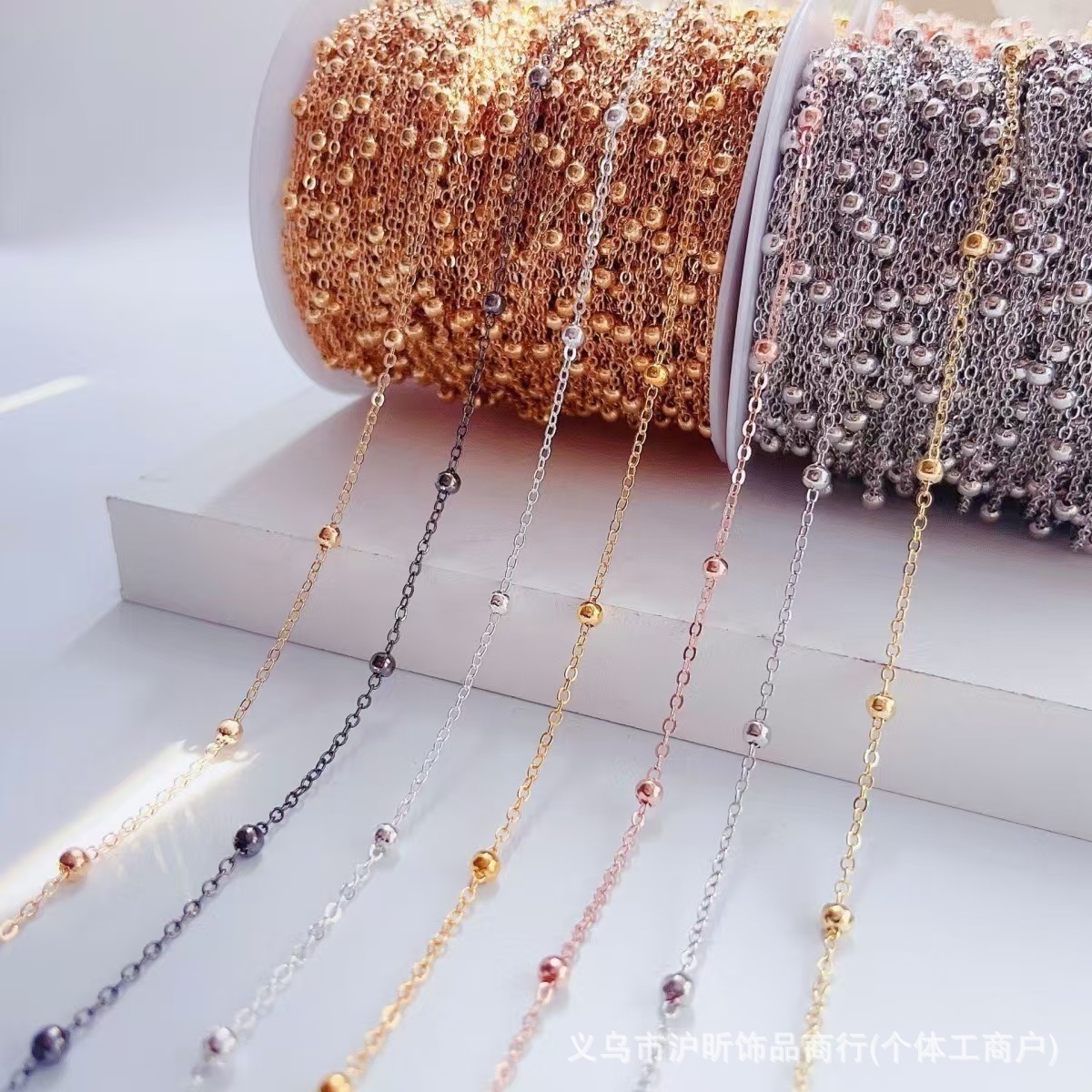 Source Factory 235Sf, 245Sf Ball DIY Jewelry Color-Preserving Chain 4mm Copper-Clad Iron Clip Bead Chain Bride