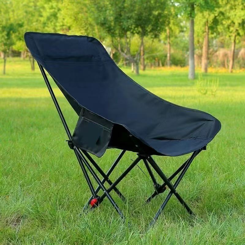 New High-rise Outdoor Moon Chair Three-stop Adjustable Portable Folding Chair Picnic Camping Chair High-back Moon Chair