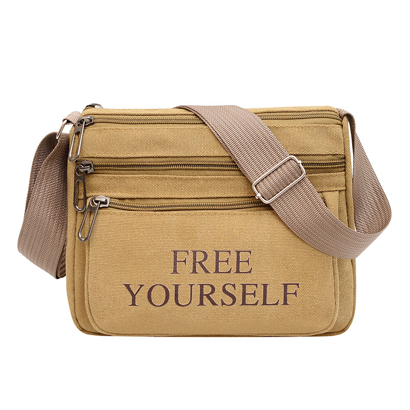 Canvas Crossbody Men's Bag Work Commuter Backpack Men's Summer New Products Wholesale Trendy Bag Men's Satchel Fashion Retro Bag