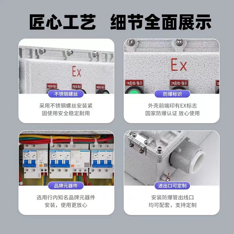 Stainless steel explosion-proof distribution box maintenance wiring explosion-proof box dust instrument lighting force positive pressure wiring control box