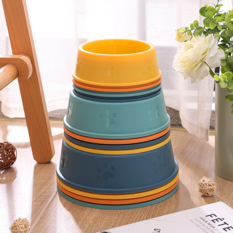 Small Cat Bowl Plastic Pet Dog Bowl Dog Food Basin Cat Food Basin Dog Cat Food Single Bowl Anti-knock Cat Water Bowl Cat Food