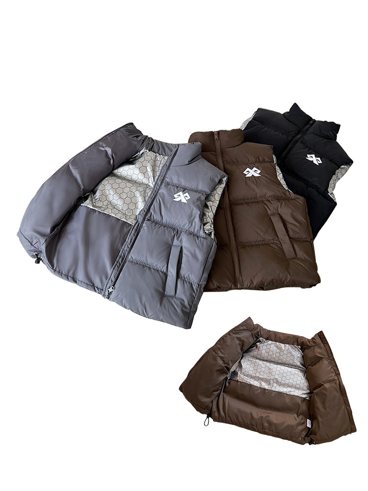 Children's Down Vest Autumn and Winter Korean Style Thickened Men's and Women's Children's Wear Outer Wear Vest for Middle and Big Children's Baby Western Style Waistcoat Trendy