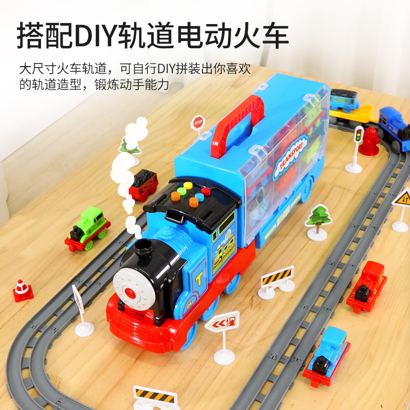 Electric Track Train Set Toy for Children Boys Car Alloy 4 Model 6 Baby 2 Educational 3 Years Old Early Education