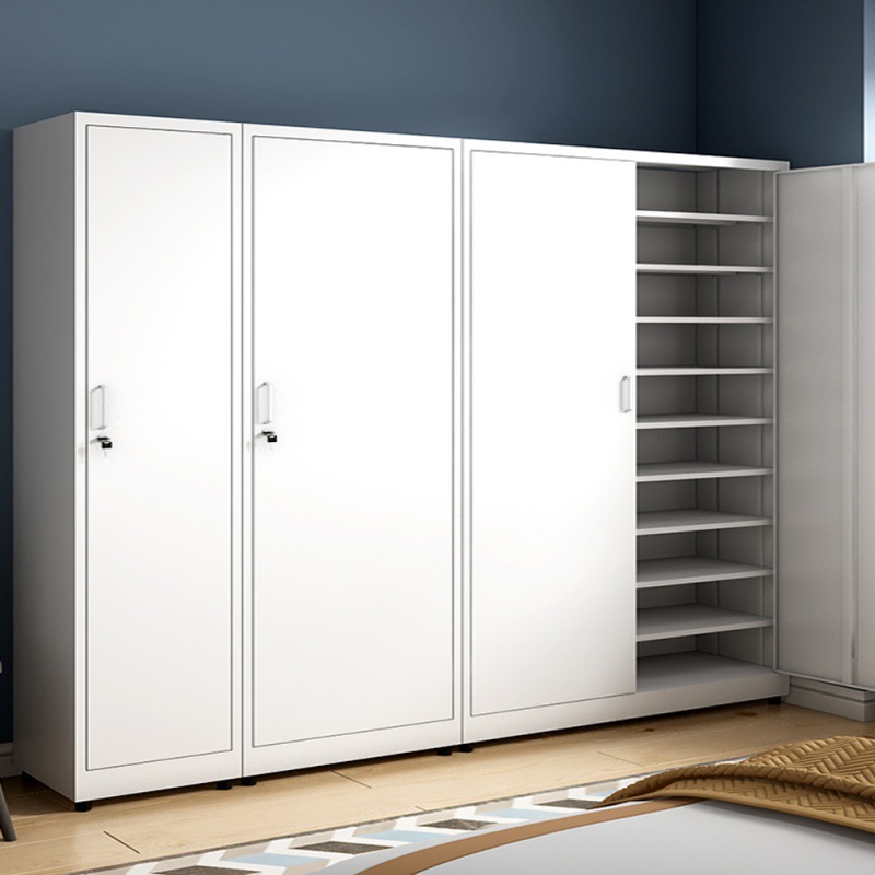 New Household Steel Shoe Cabinet Balcony Cabinet Door Storage Cabinet Outdoor High Vertical Counter Door Locker with Lock