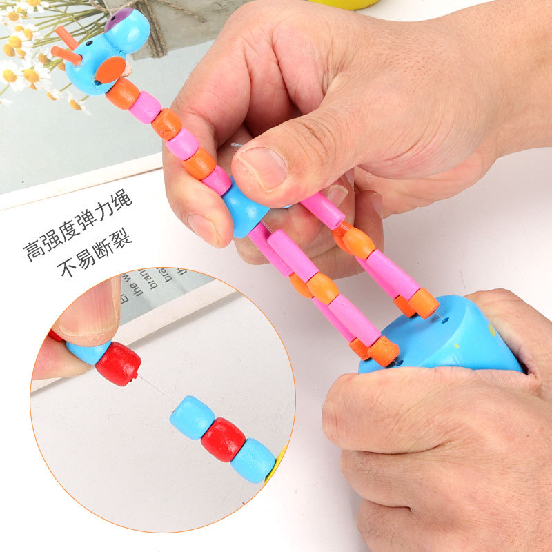 Giraffe puppet swing stand bucket wooden animal finger Doll Doll toy mini cute dancing animal