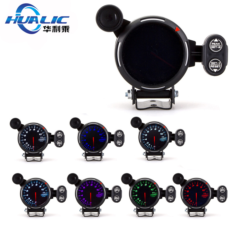 12V Car Modification Instrument 3.15inch 80mm Neutral Car Tachometer Colorful Racing Instrument Tachometer