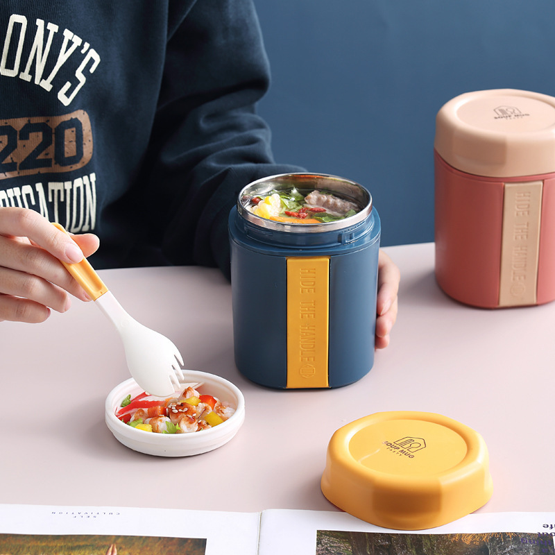 Takeaway Breakfast Cup Oatmeal Portable Insulated Milk Sealed Soup Cup with Spoon Soy Milk Cereal with Lid for Working Students