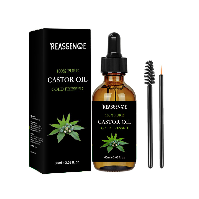 Cross-Border Black Castor Oil Bottle Cold-Pressed Castor Oil Amazon Best-Selling Black Castor Oi 60ml