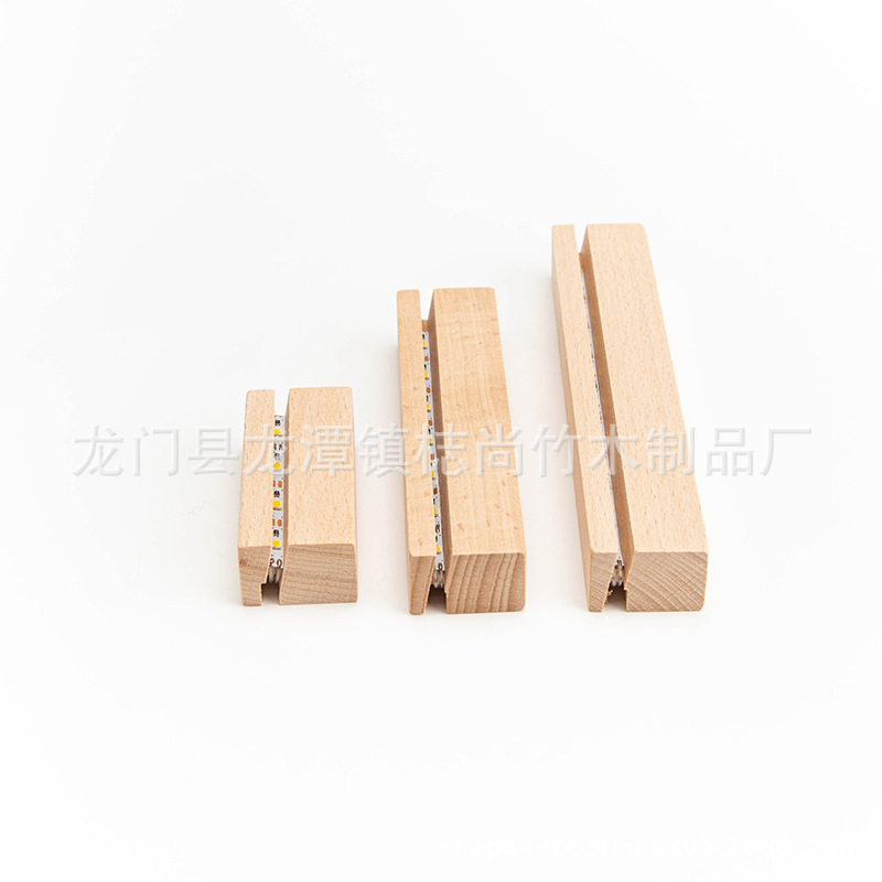 in stock Solid Wood Luminous Base 2032 Button Battery Base Acrylic Photo Ornaments Beech Night Light