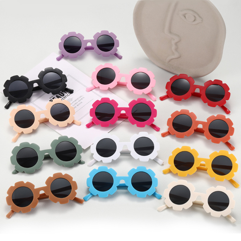 Солнцезащитные очки в форме подсолнуха новые милые уличные солнечные очки европейские и американские детские веселые кросс-бордерные очки