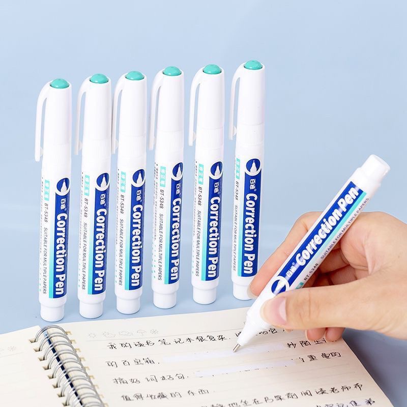 Baitong correction fluid correction fluid quick-drying office students to eliminate characters white traceless correction pen correction pen