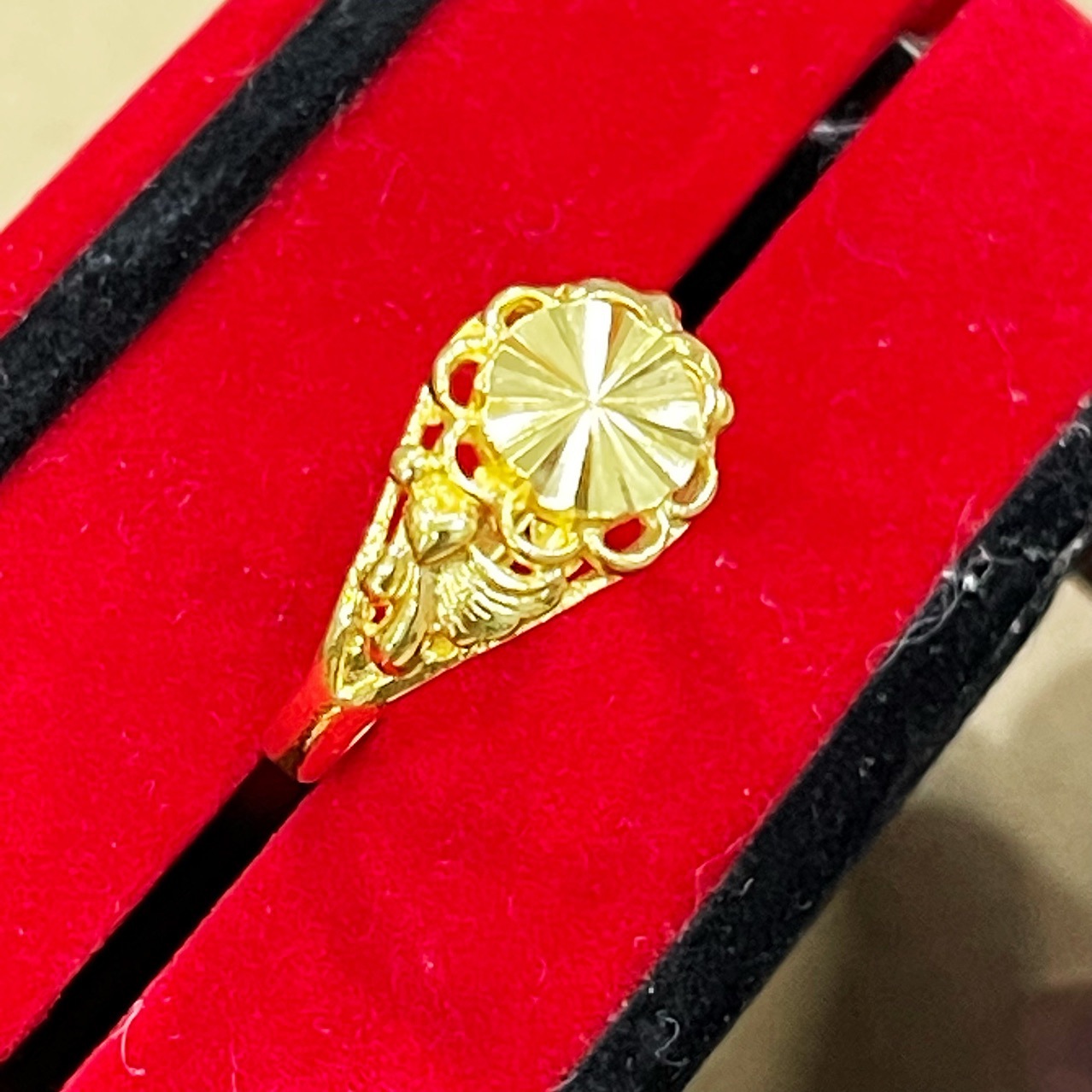 High Imitation Sand Gold Ring Women's Eight Hearts and Eight Arrows Gold-Plated Ring Sunflower Ring Opening Adjustable Sunflower