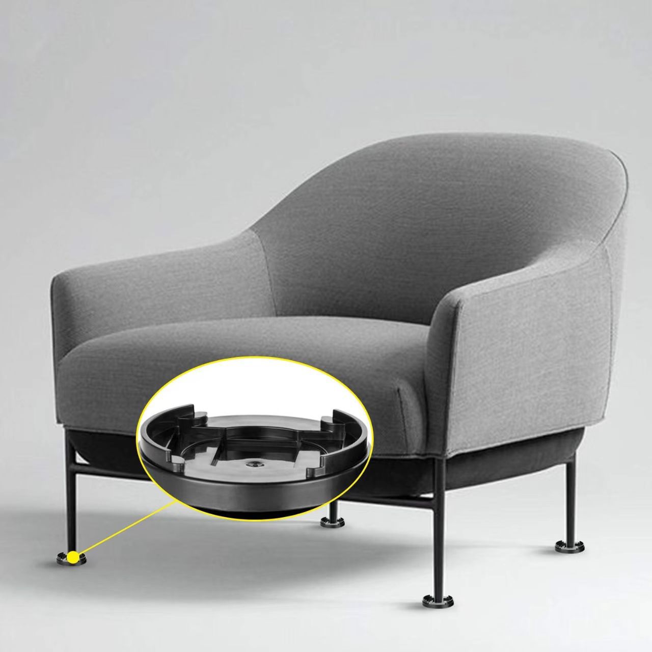 Round Multi-card Slot Design Bed Foot Table Foot Cabinet Foot Furniture Foot Mat Non-slip Fixed Wheel Cut Floor Carpet