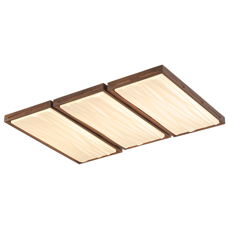 North American walnut living room main lamp Japanese style silent wind eye protection room bedroom lamp antique ceiling lamp 8719