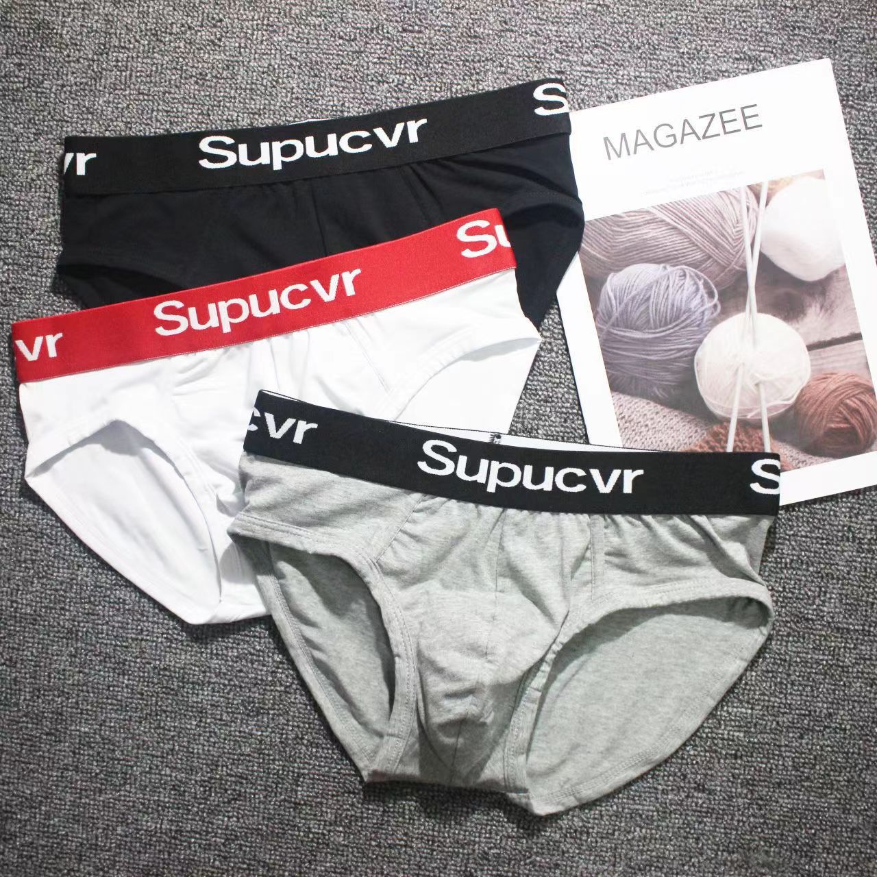 Sup Trendy Brand Underwear Men's Pure Cotton Briefs Student Personalized Shorts Comfortable Breathable Elastic Pants