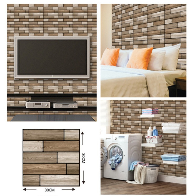 3d wallpaper three-dimensional wall stickers self-adhesive furniture decoration wall paste mirror wallpaper painting soft bag effect 30X30cm