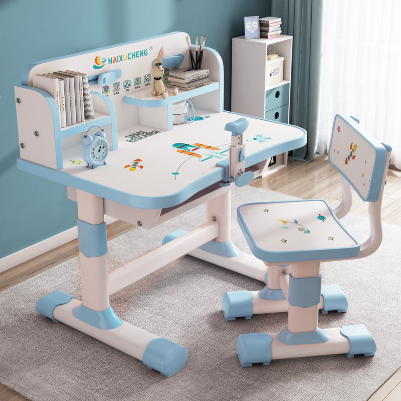 Study desk children's desk home student homework desk and chair suit writing desk bookshelf combination integrated table