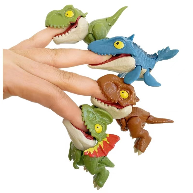 Cross-border finger-biting dinosaur toy set tremolo Internet-famous same-style children's finger-biting dinosaur can move Tyrannosaurus rex