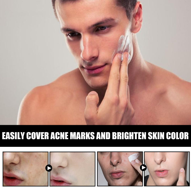 Cross-Border Popular Men's Makeup Cream, Refreshing and Non-Greasy, Conceals Acne Marks, Brightens Skin Tone, Hides Pores for Lazy People