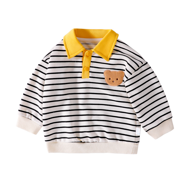 Baby Clothes Spring and Autumn Super Cute Casual Sweatshirt Children's Men's and Women's Baby Clothes Spring and Autumn Clothing Top Lapel
