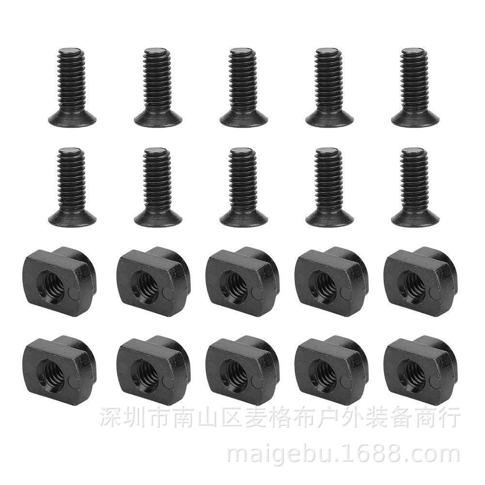 T Type Square Screw Cap Nut 10Pcs Rail Strip Screw