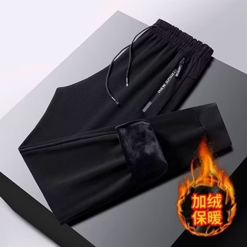 Pants Men's Spring and Autumn Summer 2024 New American Style Fashion Brand Straight Pants Boys Casual fleece-lined Sports Pants
