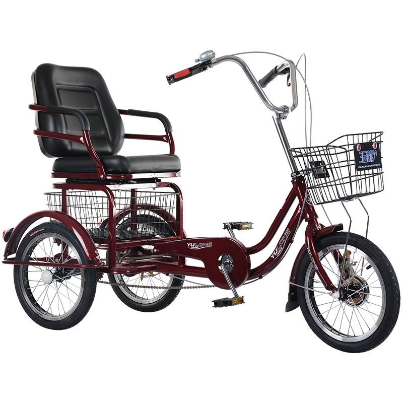 Pingxiang Factory European Cross-border Pedal Tricycle Adjustable Seat Elderly Tricycle Leisure Tricycle