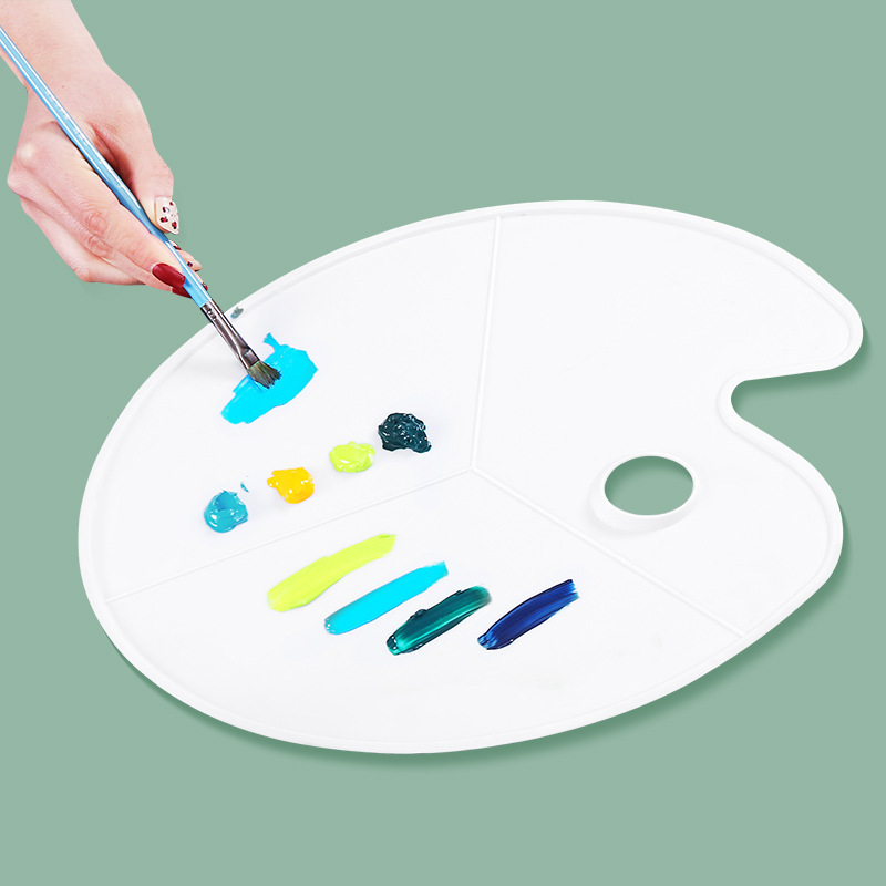 Cross-Border Art Palette Paint Tray Pp Plastic Painting Palette Children's Palette Small Plum Blossom-Shaped Palette