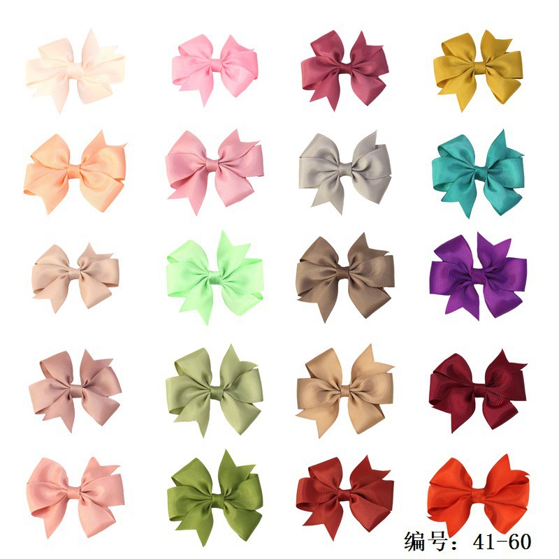 Cross-Border Amazon Foreign Trade Handmade Baby V-Shaped Swallowtail Hexagonal Knot Satin Ribbon Bow Hairpin Hair Accessory Children's Headwear