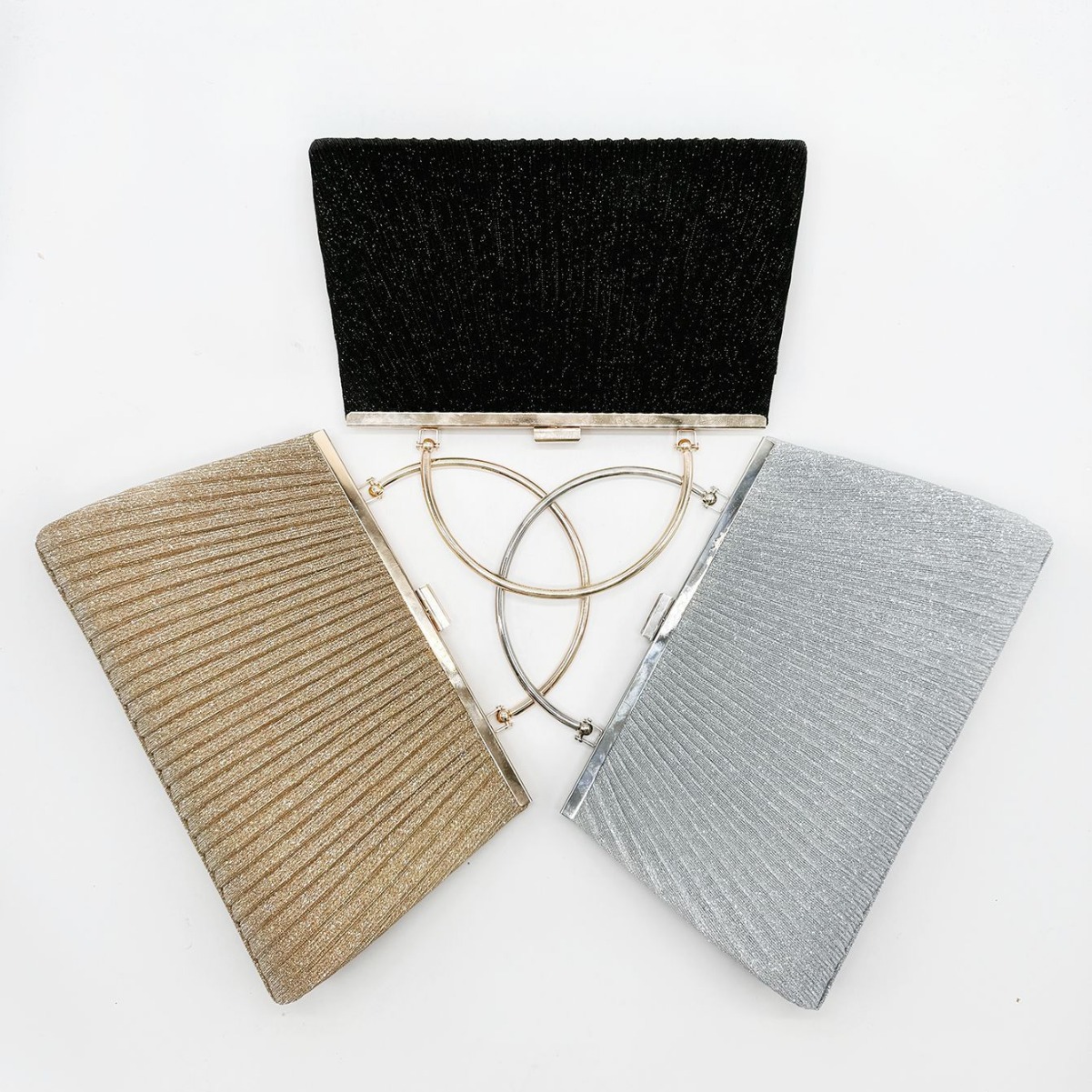 Factory Direct cross-border new light luxury European and American style evening bag New pleated bag socialite party clutch Women's bag