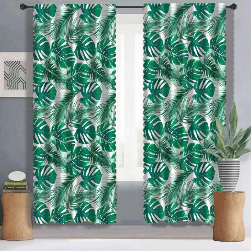 Cross-Border Exclusive Supply of New Printed Curtains with Perforations for Bedroom and Living Room, Blackout and Sunshade Fabrics, Home Wholesale, Full Blackout