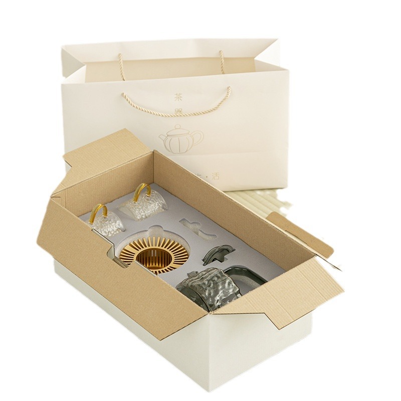 Glass flower teapot suit home afternoon flowers and plants fruit tea set candle holder heating warm boiling tea stove gift box gift